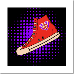 Red High Top Sneaker Posters and Art